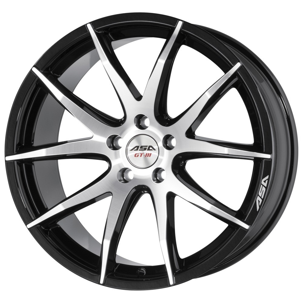 ASA GT 3 noir poli, rebord noir, contour poli