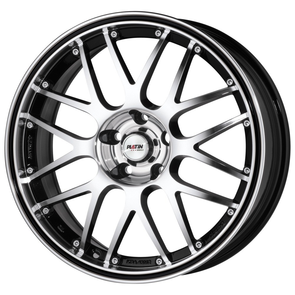 PLATIN P 61 noir brillant poili, rebord poli, contour noir