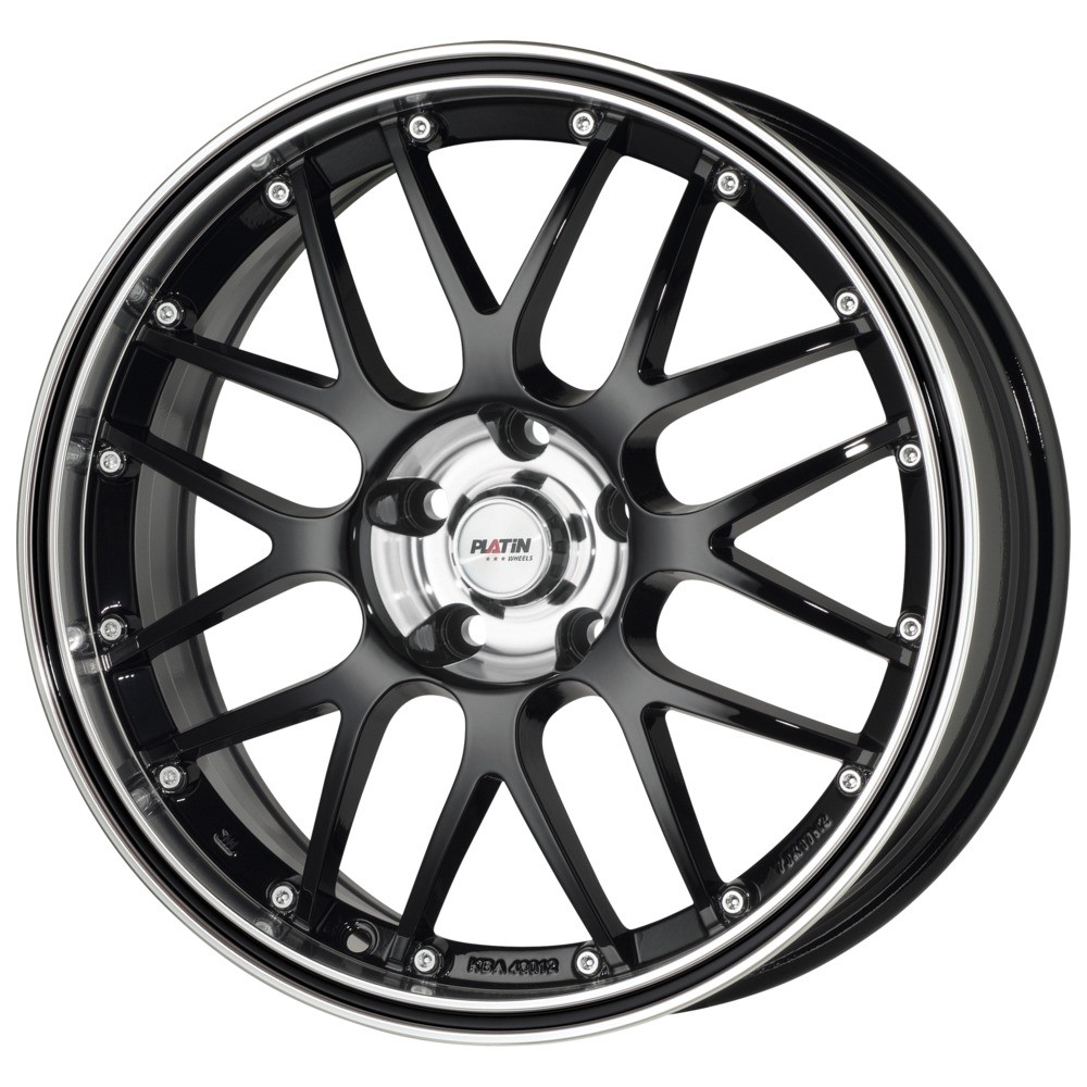 PLATIN P 61 noir brillant, rebord poli, contour noir