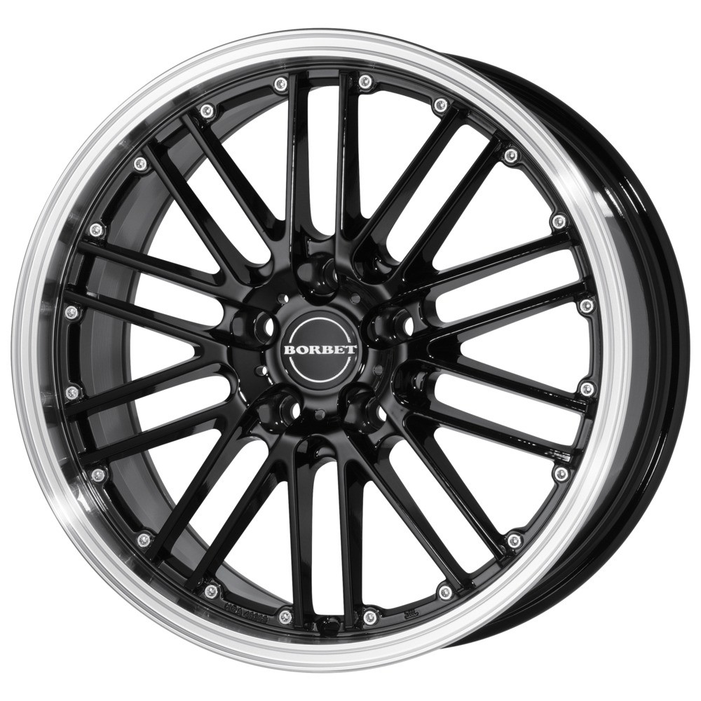 BORBET CW2 noir brillant, rebord poli